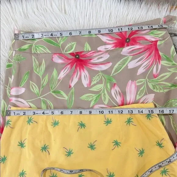 Talbots Yellow Palm and Floral Mini Skirt Set size 10 - Picture 8 of 8